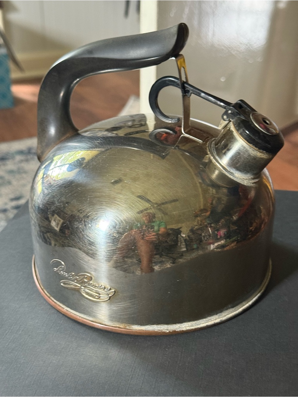 Vntg Stainless Steel Paul Revere Ware 1801 Whistling Tea Kettle made in Korea
